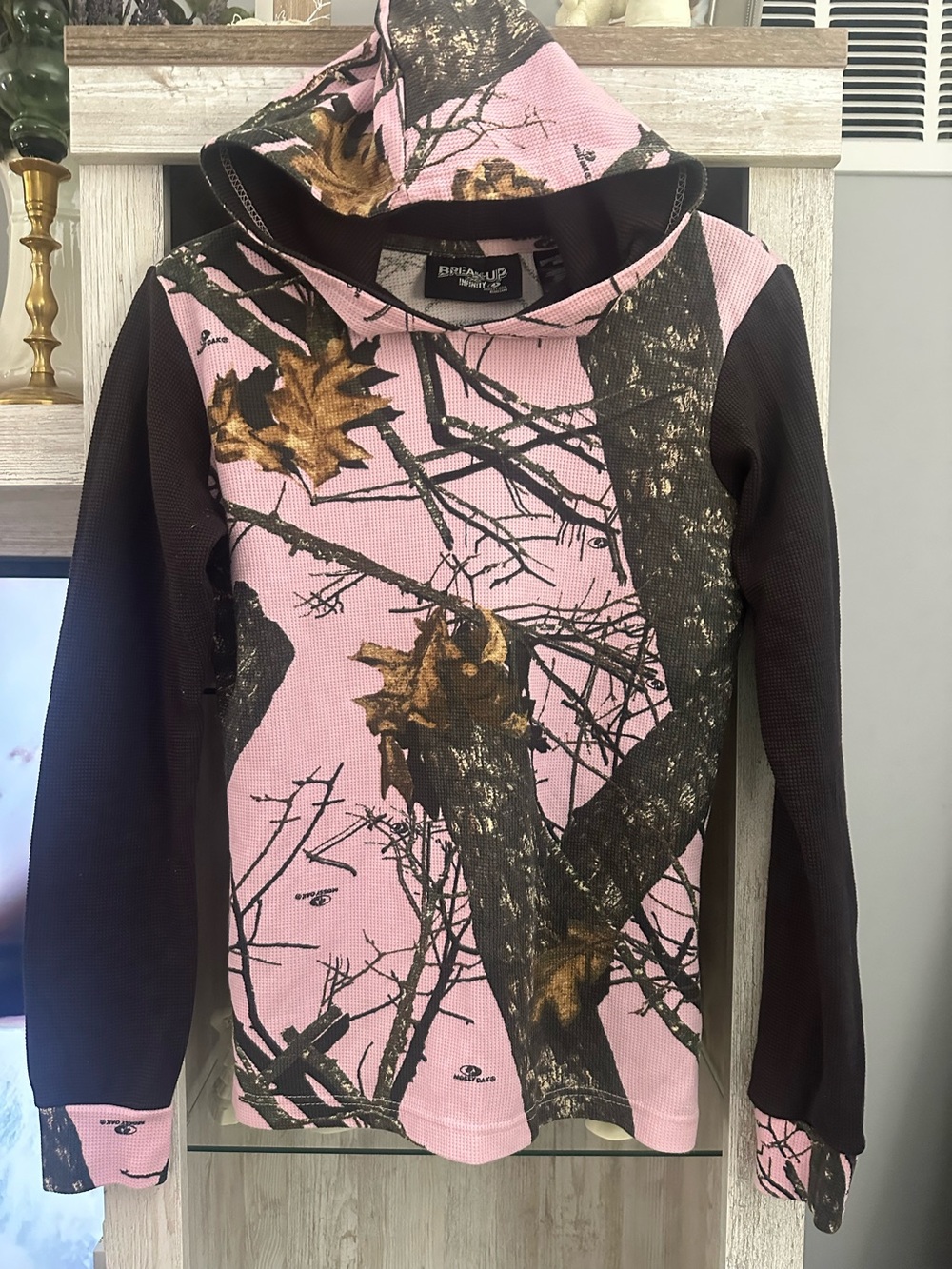 Mossy Oak Pink & Brown Camo Hoodie Sweatshirt for Kids